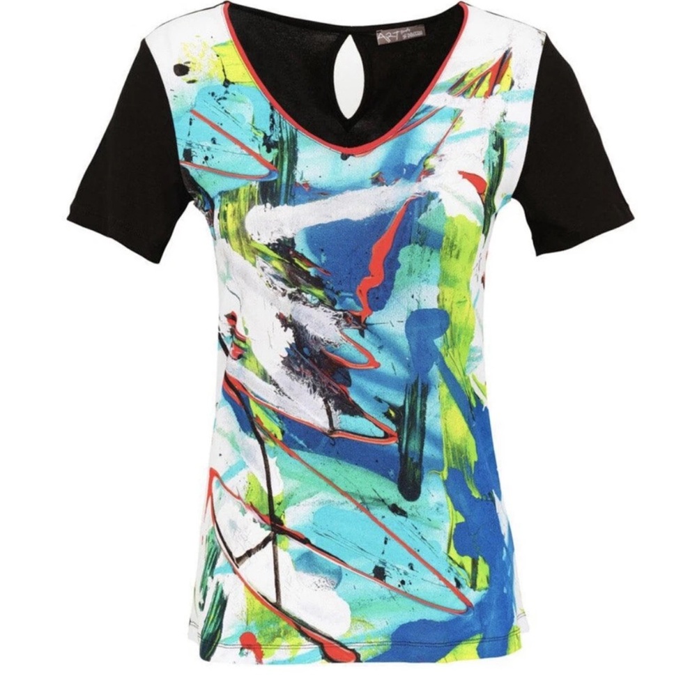 DOLCEZZA: Abstract Print Women's Top NWT size XS